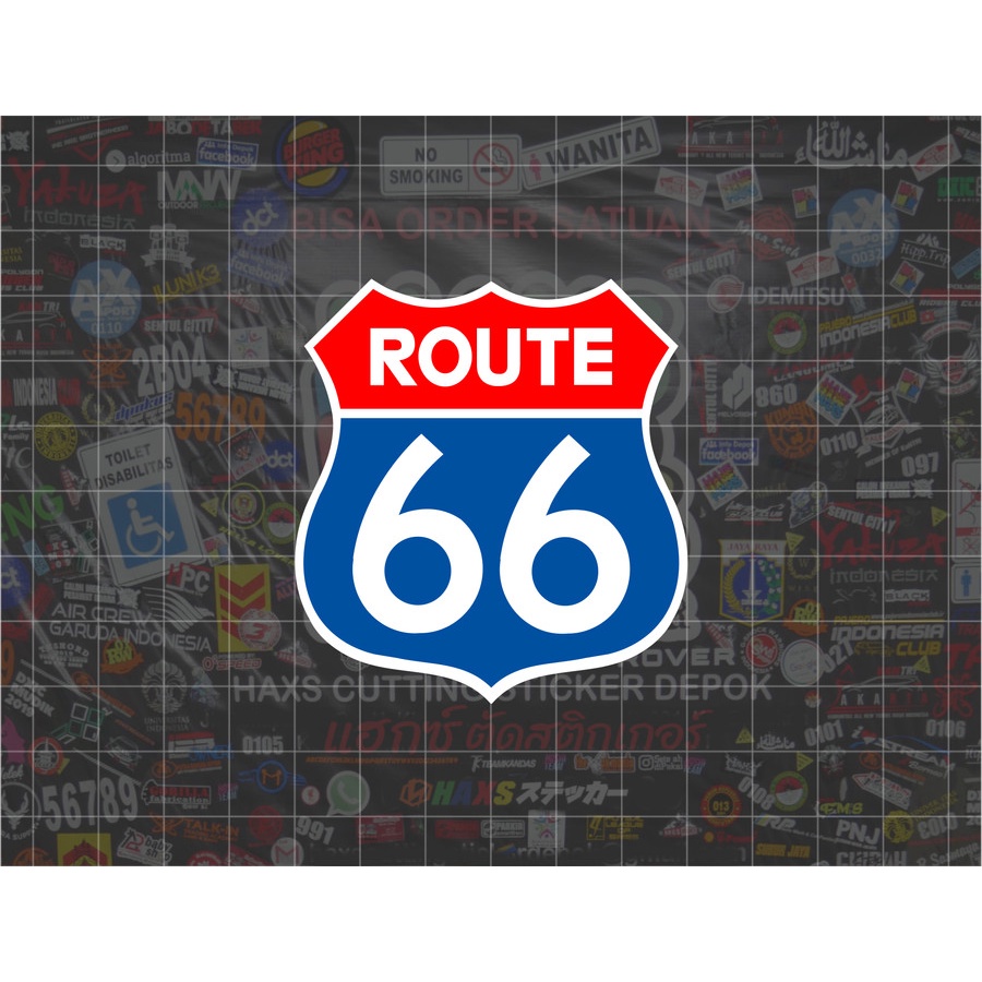 Cutting Sticker Route 66 Ukuran 6 Cm Untuk Motor Mobil