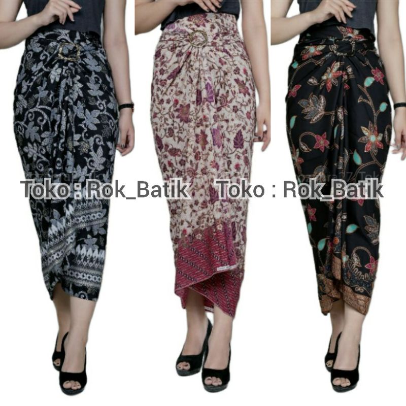 (50 Motif) Rok Lilit Batik Bawahan Kebaya Modern Rok Serut Batik Free Ring Kain Batik Floral Batik Couple Pasangan