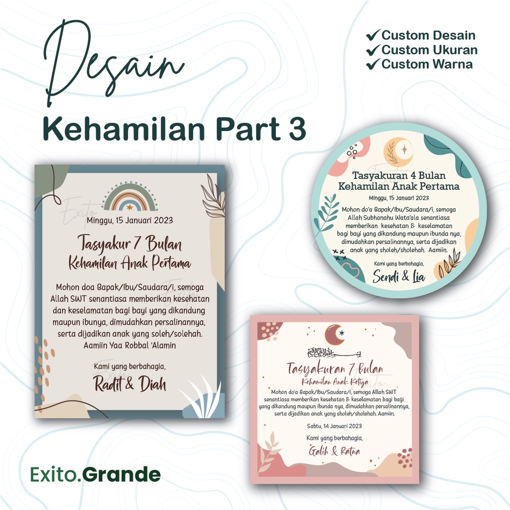 

Stiker dan Kartu Tasyakuran Kehamilan / Syukuran Kehamilan - Part 3