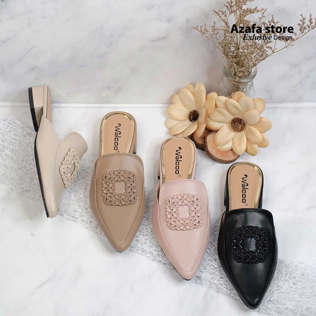 Elmaserra Sendal Bustong 3cm Wanita Untuk Pesta dan Kasual Original Walcoo  by Walcoo