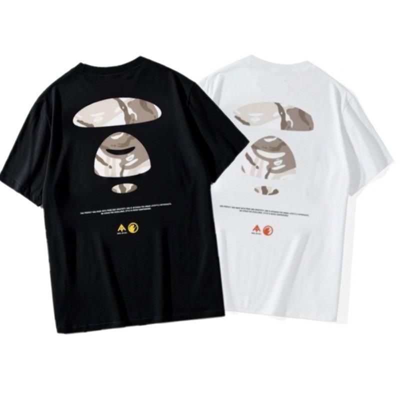 Original AAPE' APUNVS APES AND PLANET T-Shirt Bape Mirror Baju Kaos Jepang Unisex