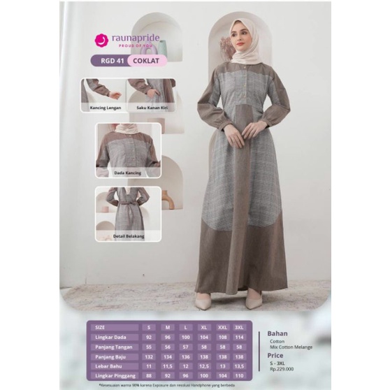Gamis wanita gamis muslim premium Rauna RGD 41