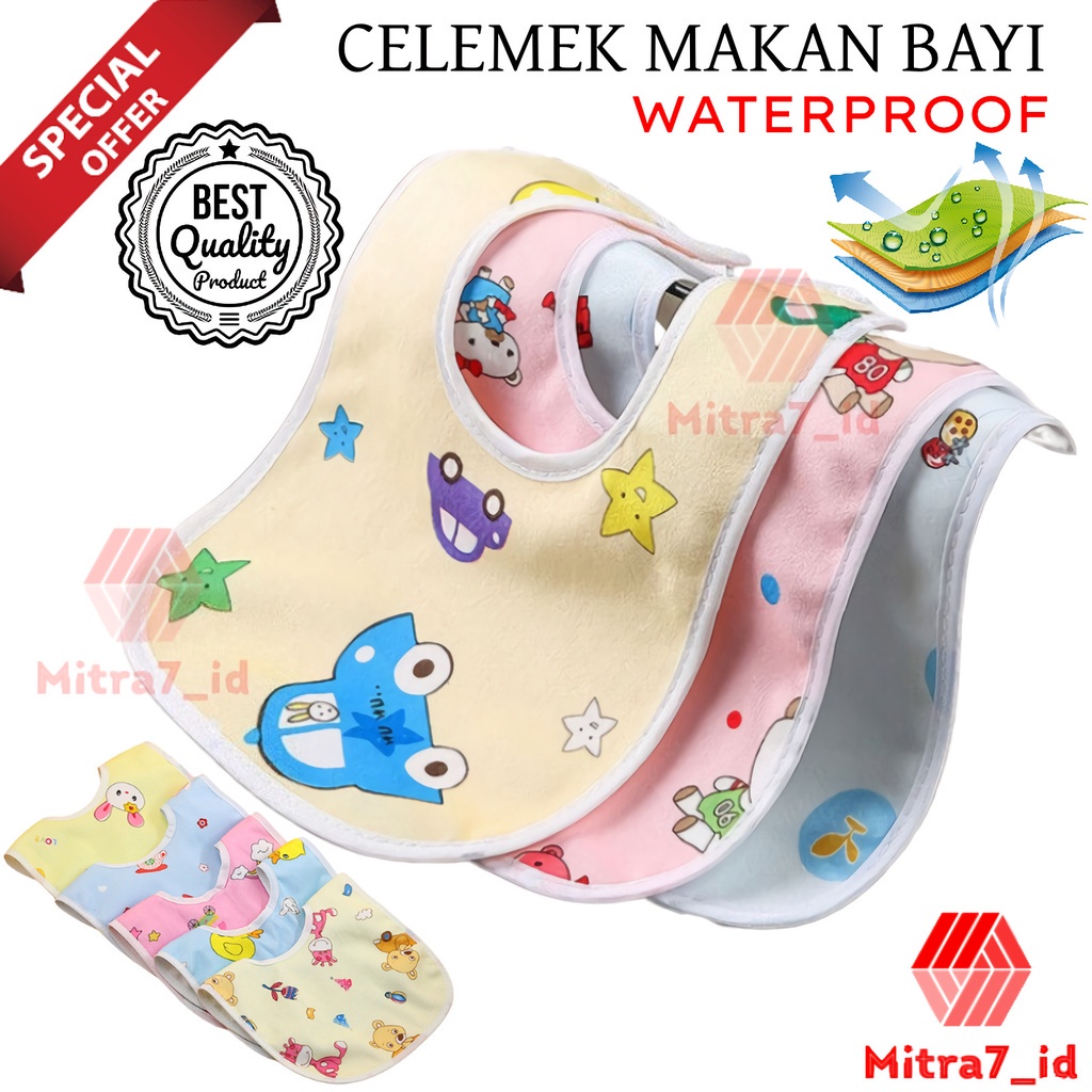 [M7] SLABBER SLABER BAYI WATERPROOF / CELEMEK BAYI / CELEMEK MAKAN BAYI ANTI AIR / BABY BIBS / HANDUK LIUR BAYI