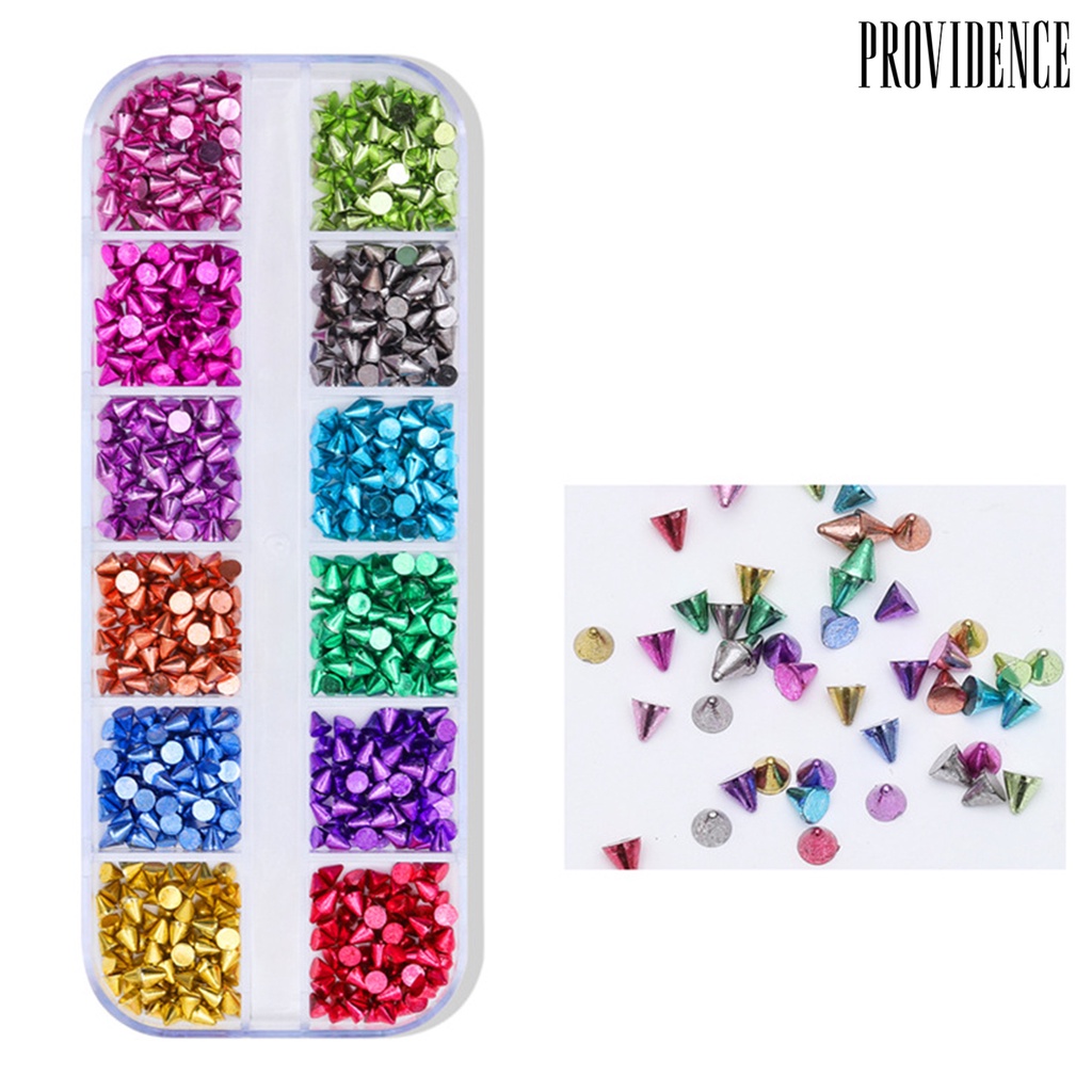 Providence 1kotak Pesona Nail Art Tidak Luntur Anti-Oksidasi Tahan Jatuh Yang Dapat Dilepas 12kisi DIY Rivet Gadis Kuku Aksesori Kecantikan Nail Salon Supply