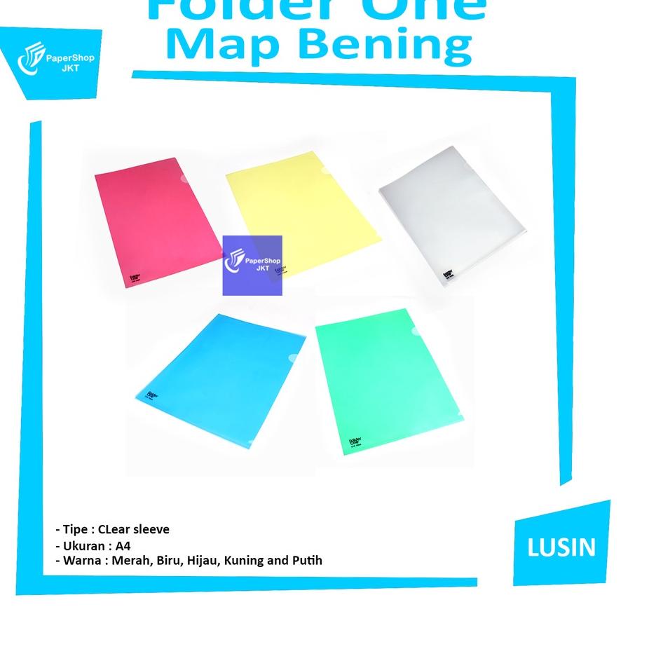 

Terlaris FolderOne Map L Bening A4 Warna - Lusin !!