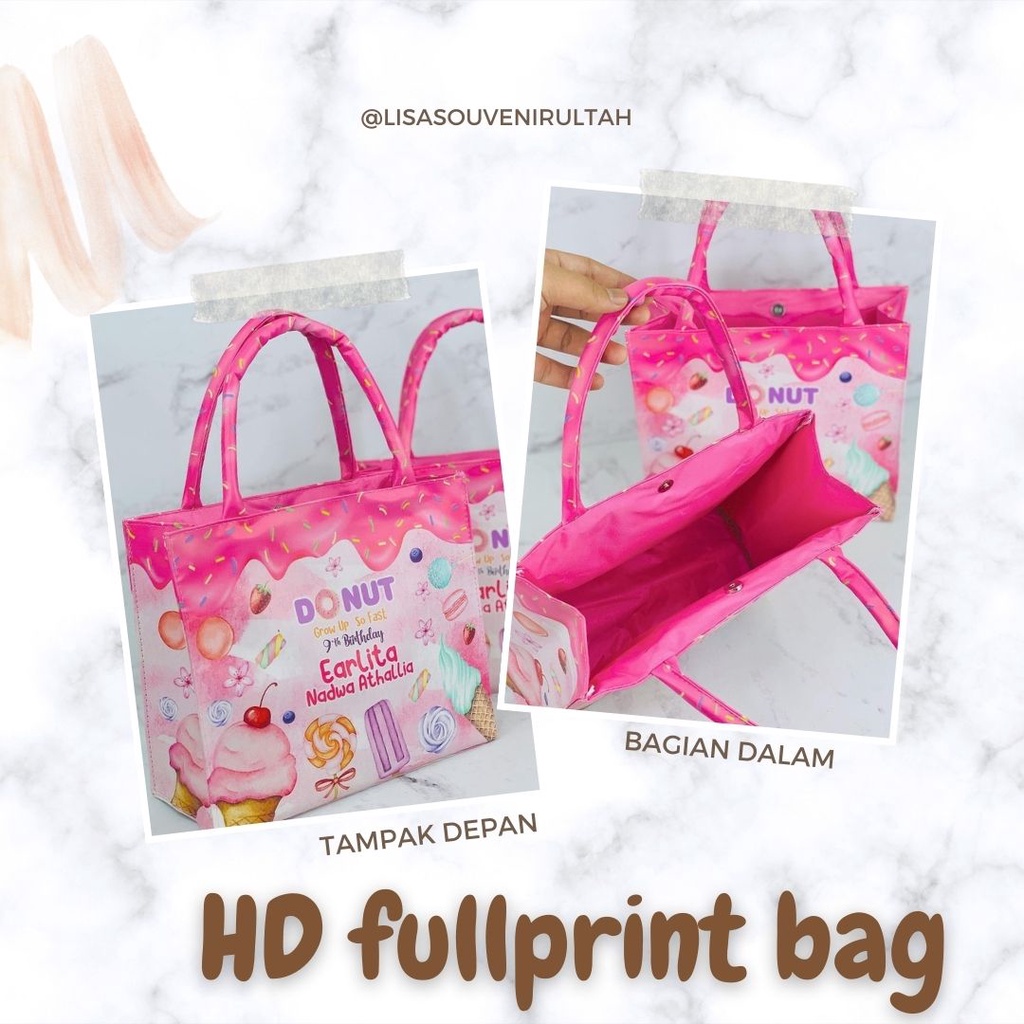 HAILEY DIOR FULL PRINT BAG CUSTOM MERCHANDISE SOUVENIR ULTAH PENGAJIAN WEDDING SEKOLAH MURAH GOOD QU