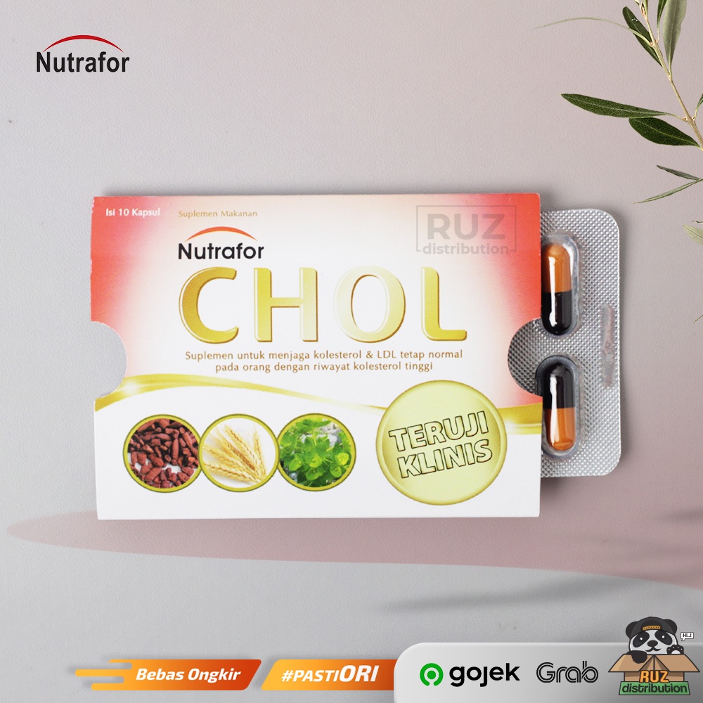 Nutrafor CHOL Suplemen Kolesterol &amp; LDL Lemak Satu Strip 10 Kapsul