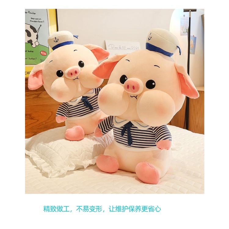 Boneka Piggy Kostum Captain Bahan Plush