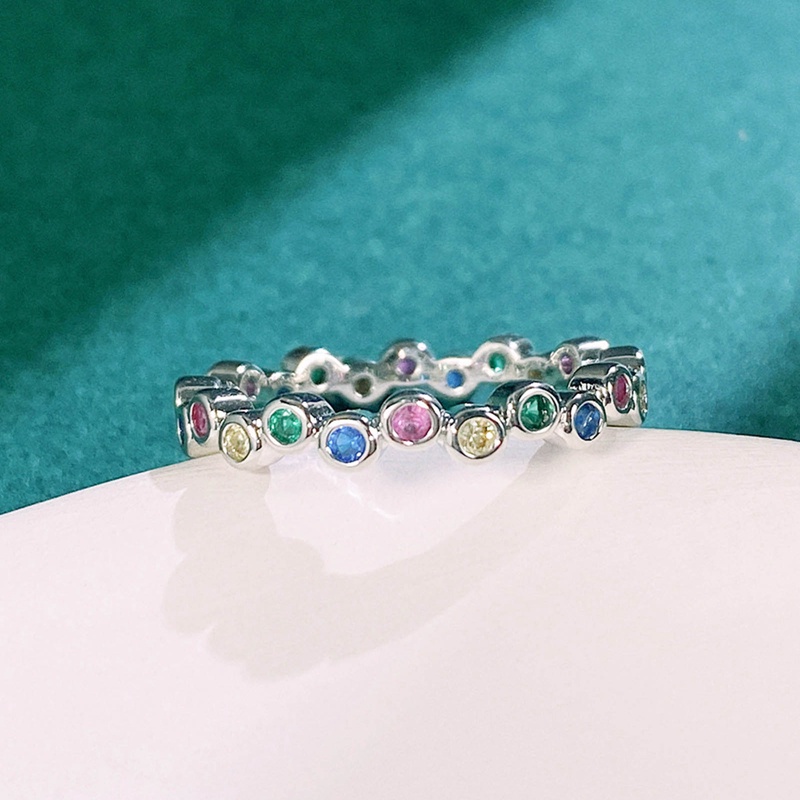 Mewah Korea Jari Cincin Multicolor Zirkon Cincin Fashion Unik Tembaga Wanita Gadis Fashion Perhiasan