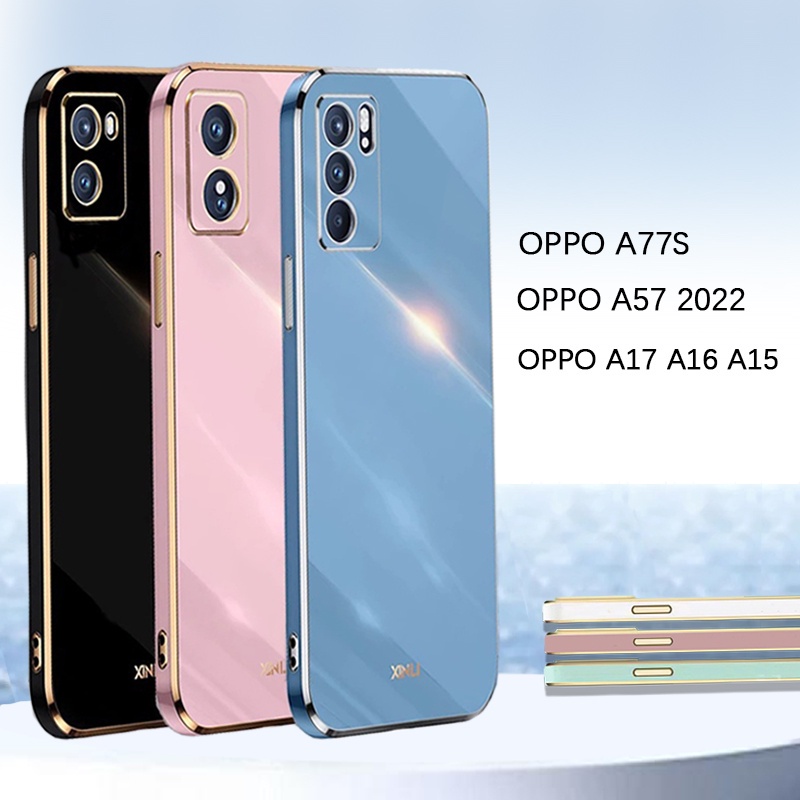 Casing Soft Case OPPO A17 A16 A57 2022 A77S A16K Reno 8 4G A55 A96 A95 A53 A54 A15 A76 A74 A94 A3S A5S A7 A12 A52 A92 6D Lapis Frame Karet Shockproof