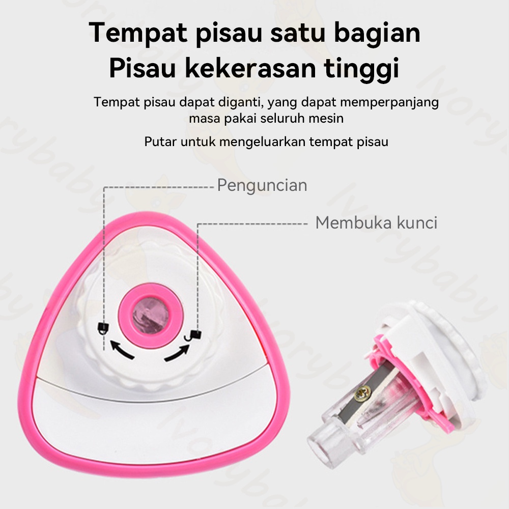 Ivorybaby Rautan pensil elektrik Rautan serutan electric pencil rautan pensil sharpener otomatis