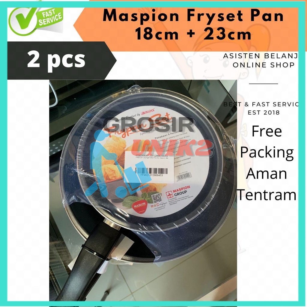 FRIPAN MASPION Teflon Maspion Anti Lengket Bundle 2pcs 18cm + 23cm Non Stick Fry Pan Penggorengan