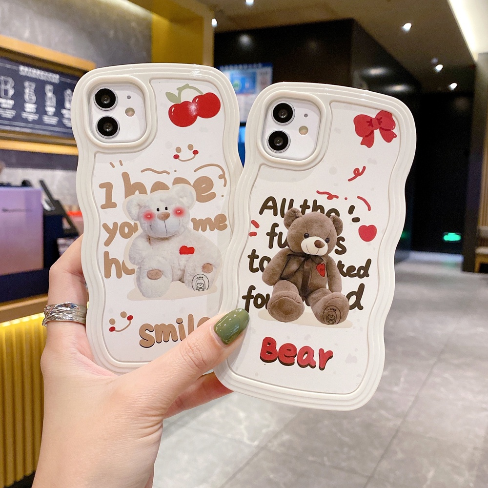 IPHONE Casing Bunga Kompatibel Untuk Iphone11 12 13 14 Pro Max Cute Dear Painted Back Cover XR X XS Max7 8 Plus Se2020 2022 Casing Bening