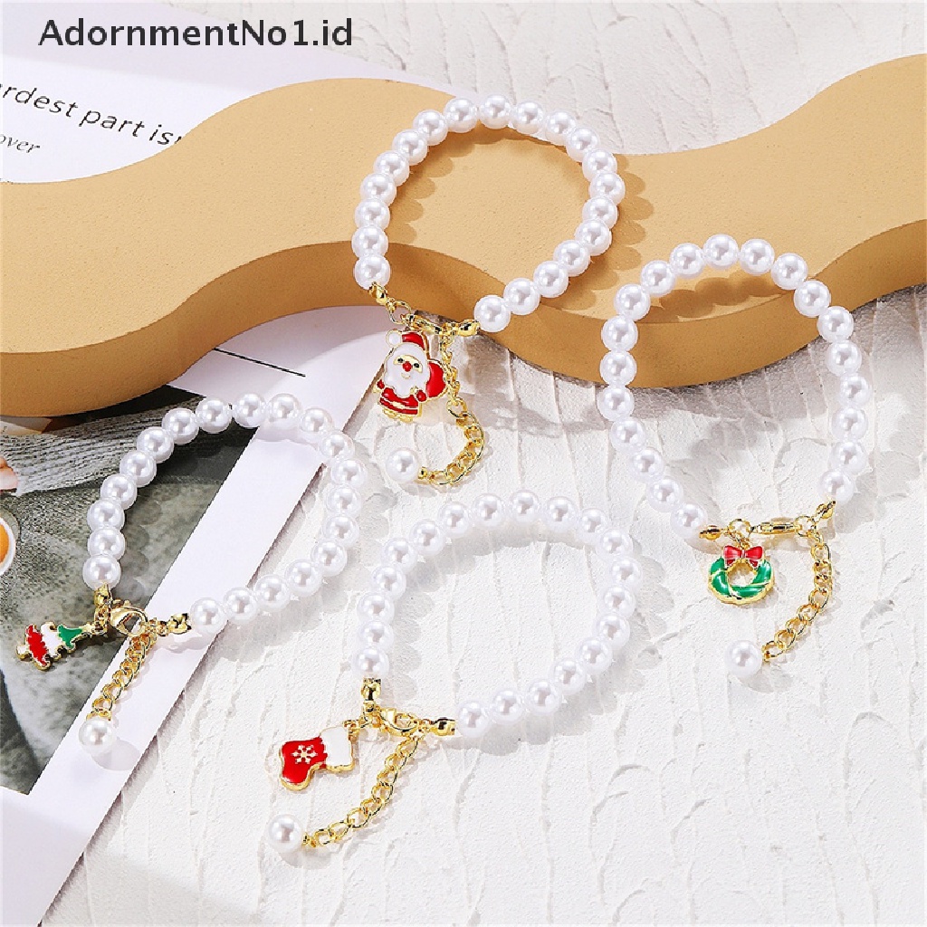 [AdornmentNo1] Gelang Natal Bentuk Santa Claus Gelang Untuk Wanita Gadis Manis Lucu Perhiasan Hadiah Xmas [ID]