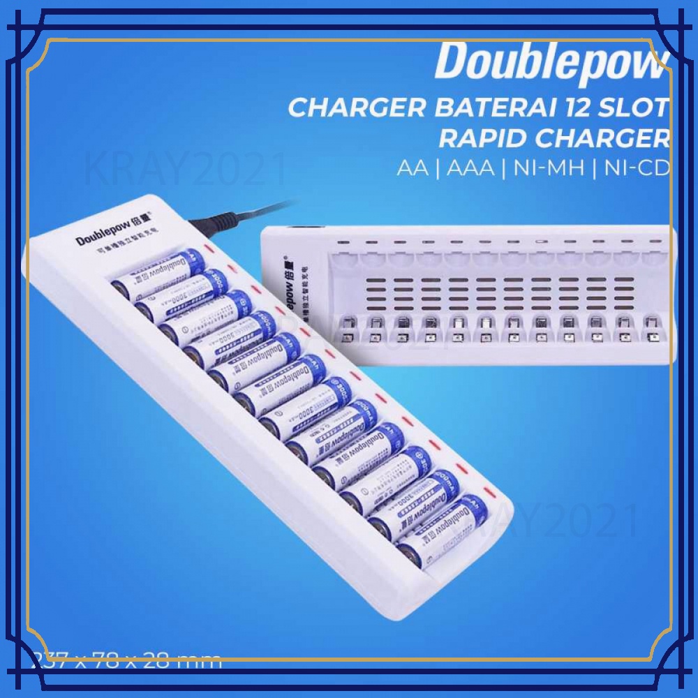 Charger Baterai 12 Slot Rapid Charger AA/AAA Ni-Mh Ni-Cd - DP-K12