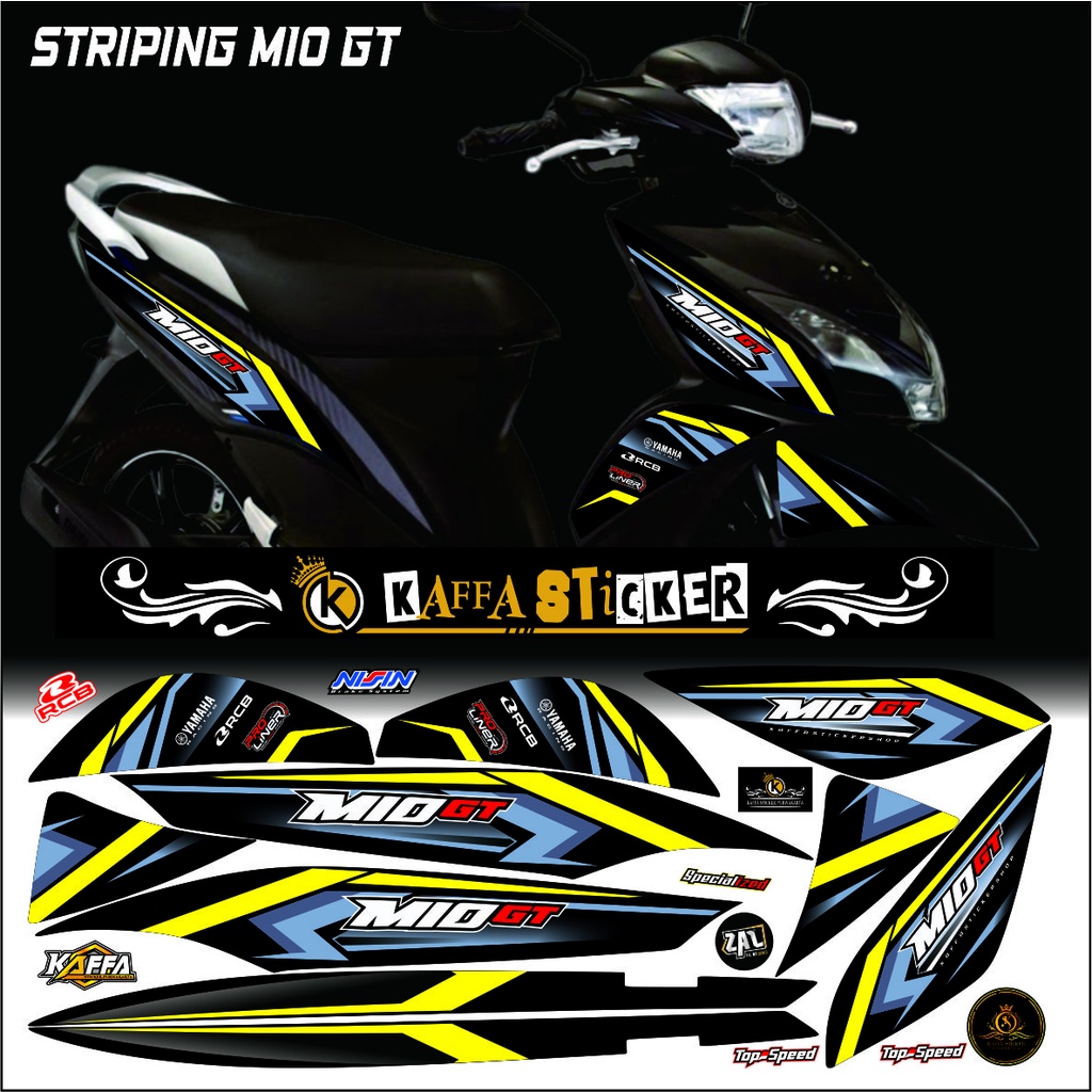 Sticker Striping Variasi Mio GT - Striping Mio GT Polet Kuning