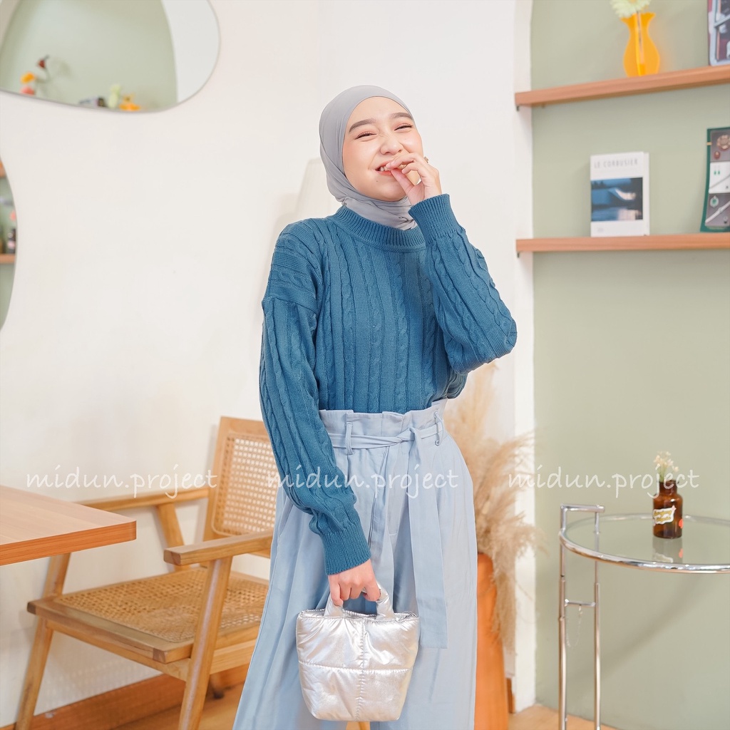 ARSYLA CABLE CROP KNIT | ONESET RAJUT CABLE PREMIUM