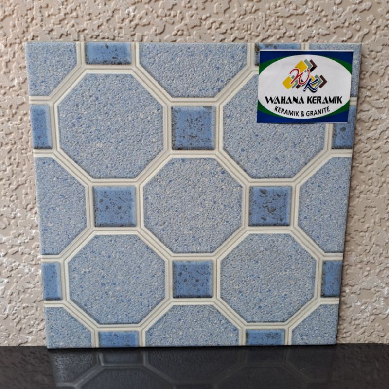 keramik lantai kamar mandi / keramik lantai kasar mulia 25x25 avignon blue
