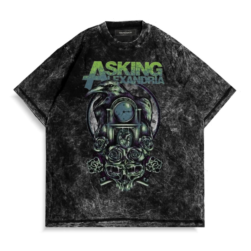 Ash T-shirt Oversize Asking Alexandria Metal Washed