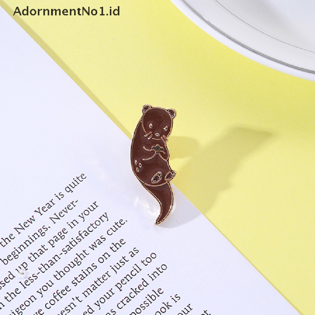 [AdornmentNo1] Otters Pegang Tangan Enamel Lapel Pin Lencana Pin Topi Pakaian Aksesoris Perhiasan [ID]