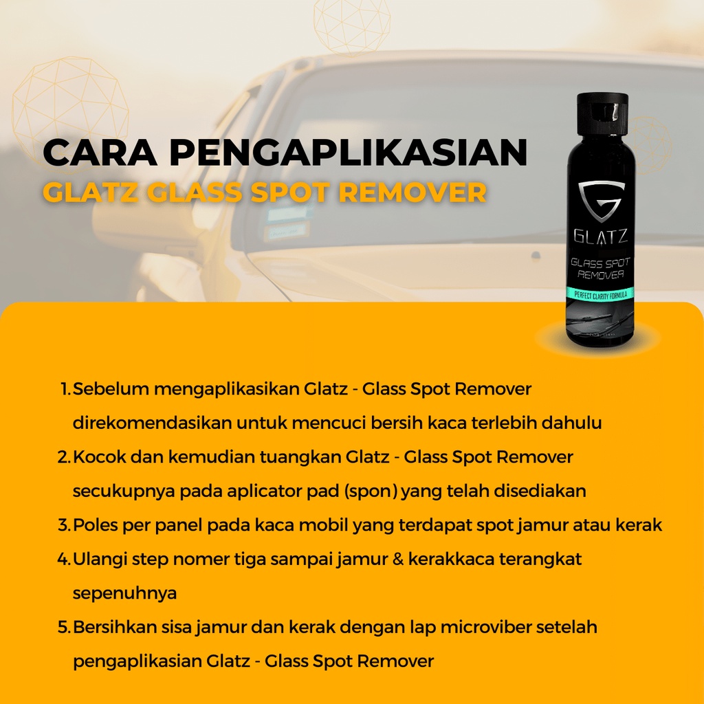 Pembersih Jamur Kaca Mobil Paling Ampuh Efek Daun Talas GLATZ Glass Spot Remover Penghilang Kerak