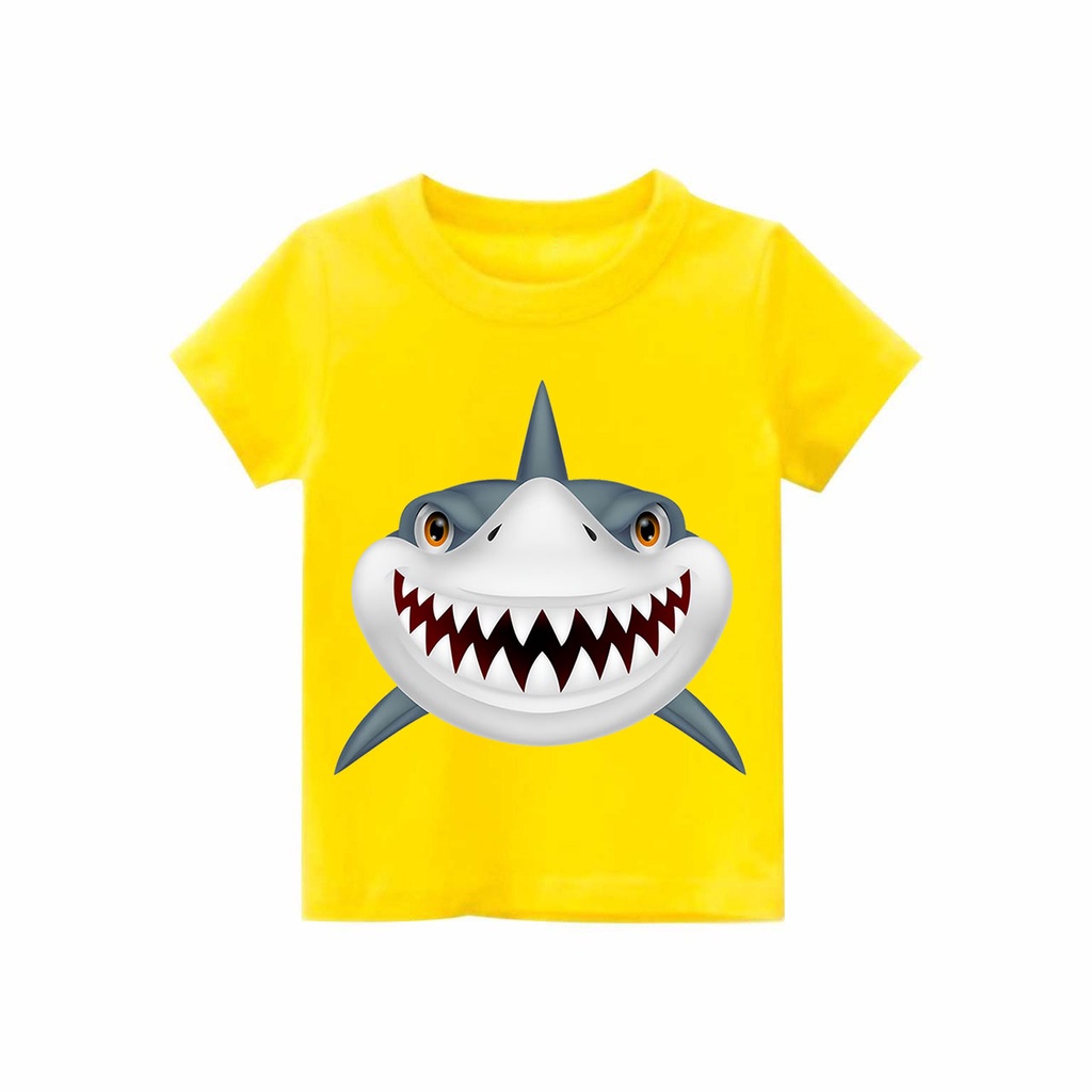 Kaos Anak laki-laki &amp; perempuan motif Shark | kaos combed 30s printing | Kaos Distro anak