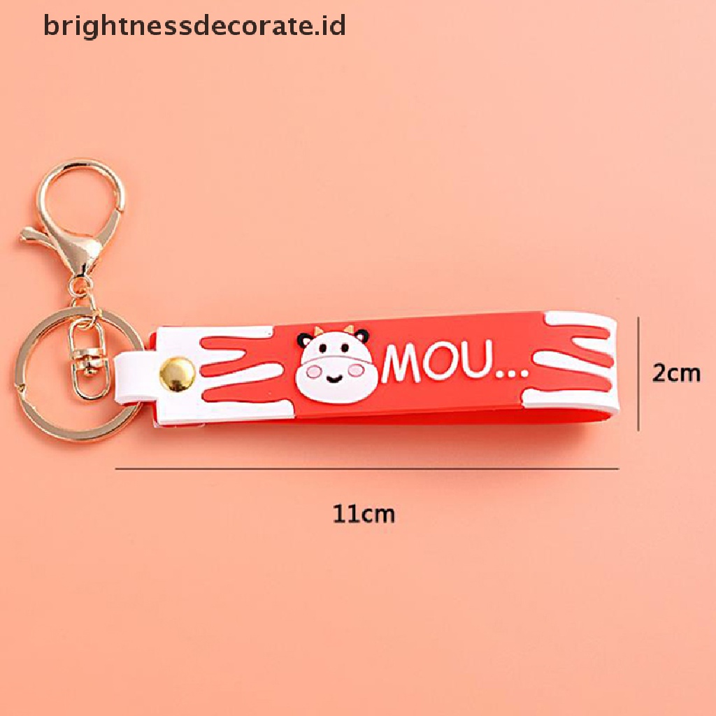 [Birth] New Lovely Cow Keychain Charm Gantungan Kunci Untuk Wanita Tas Liontin Gantungan Kunci Mobil [ID]