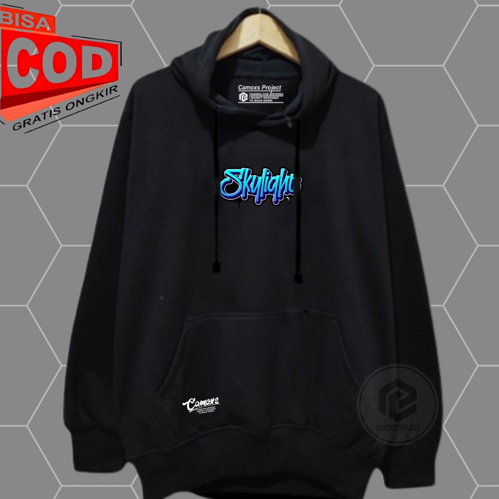 Sweater Cowok Ditro Unisex Hoodie Pria Aesthetic Warna Hitam Sablon Skylight Hodie Laki Perempuan M L XL XXL Hudi Suiter Premium Bahan Fleece Katun Tebal