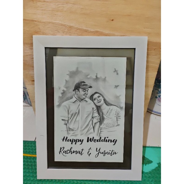 PROMO JASA LUKIS WAJAH GAMBAR WAJAH UKURAN A4 DENGAN FIGURA KACA