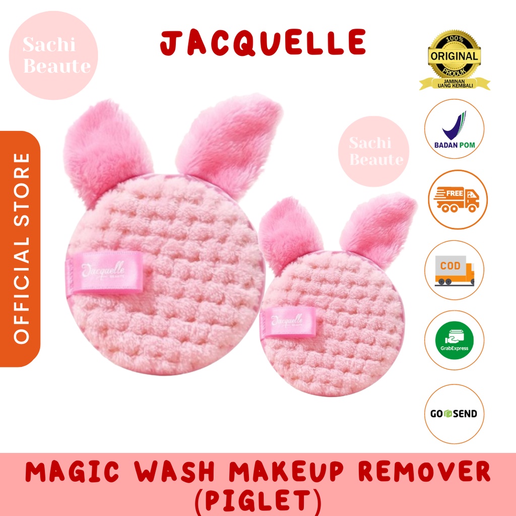 Jacquelle Magic Wash Makeup Remover Pembersih Wajah Reusable - Piglet