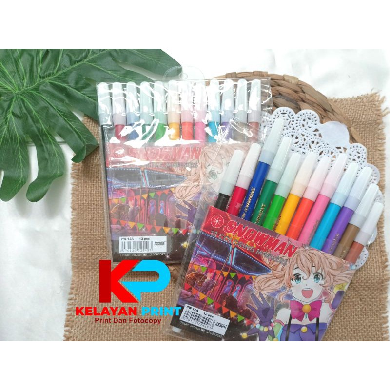 

SPIDOL WARNA SNOWMAN 12 WARNA
