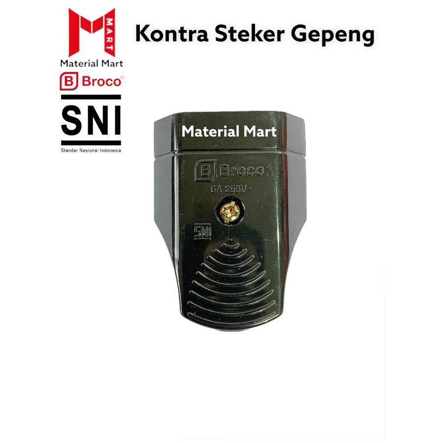 Steker Broco Gepeng SNI | Kontra Steker Gepeng Broco | Colokan Gepeng | Material Mart