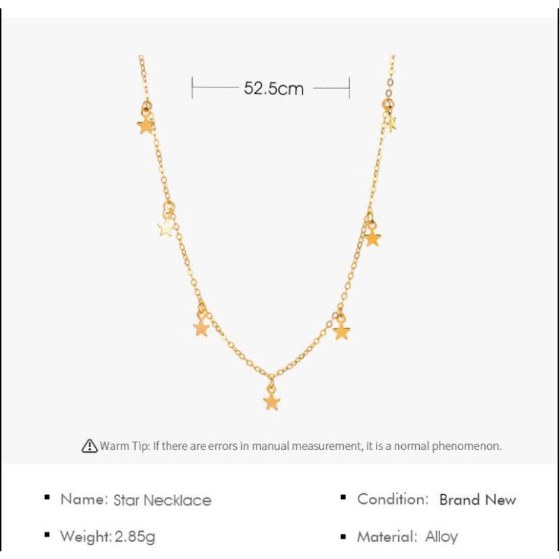 KALUNG CHOKER BINTANG GOLD DAN SILVER KALUNG FASHION IMPORT MURAH