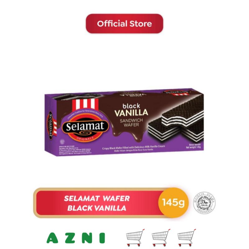 

SELAMAT Black Vanilla Sandwich Wafer Box 145 g