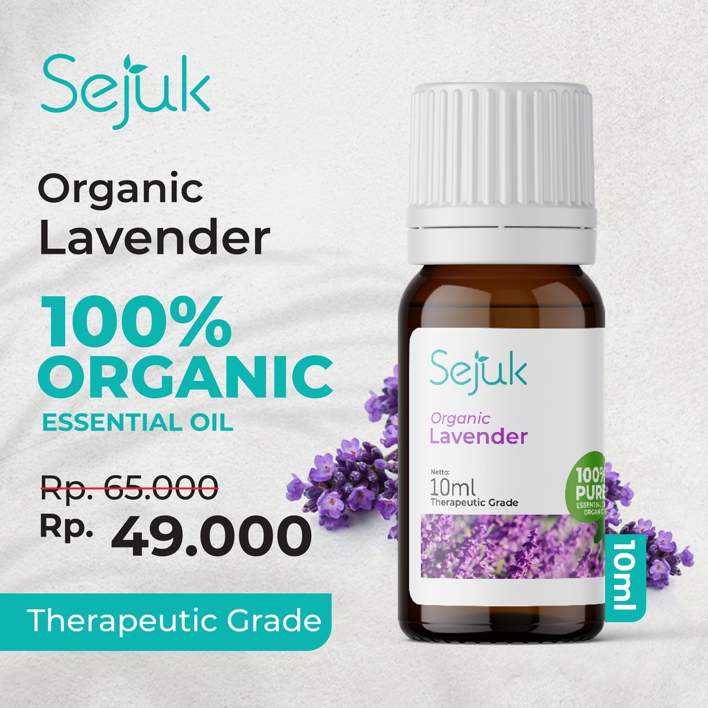 SEJUK Organic Lavender Essential Oil / Aroma Terapi Pure 100% - 10ml