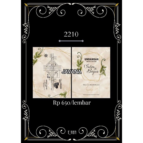 ERBA 2210 UNDANGAN NIKAH MURAH BLANGKO+PLASTIK PER PACK ISI 50 PCS