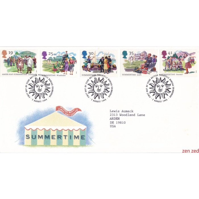 

A785 Prangko Inggris FDC 1994 Summertime Events 1 Pcs