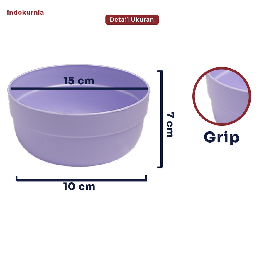 IK - MANGKOK GRIP PARTY BOWL SOUVENIR MACARON PASTEL COLORFUL TERMURAH