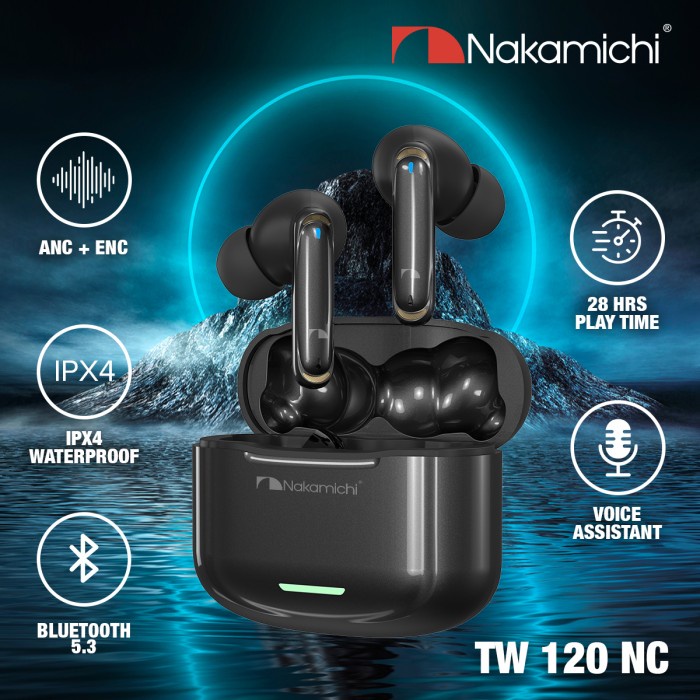 NAKAMICHI TW120NC TRUE WIRELESS EARBUDS BLUETOOTH EARPHONE TWS HD ANC