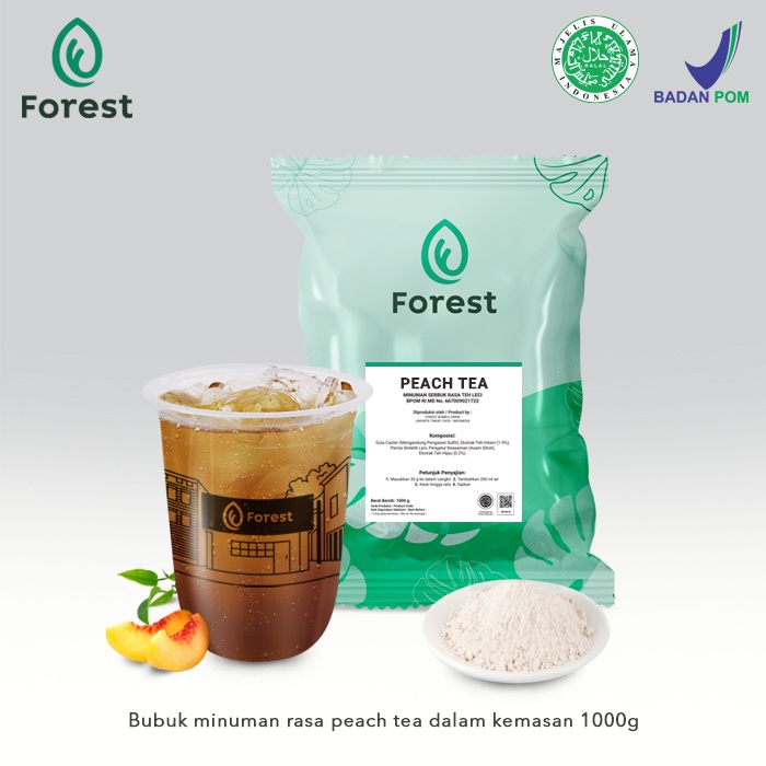 Bubuk Minuman Peach TEA Powder 1000g - FOREST Bubble Drink