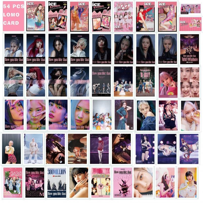 54/55Pcs/box black pink ROSE LISA JENNIE JISOO Photocards Album LOMO Cards Jisoo Jennie Rose Lisa Blink BP