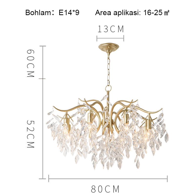 ⭐Garansi⭐Lampu Gantung Bunga-bunga Kemewahan Kristal Chandelier Mewah Pernikahan Ruang Tamu Kamar Tidur Wedding Lampu Hias Langit -langit ly