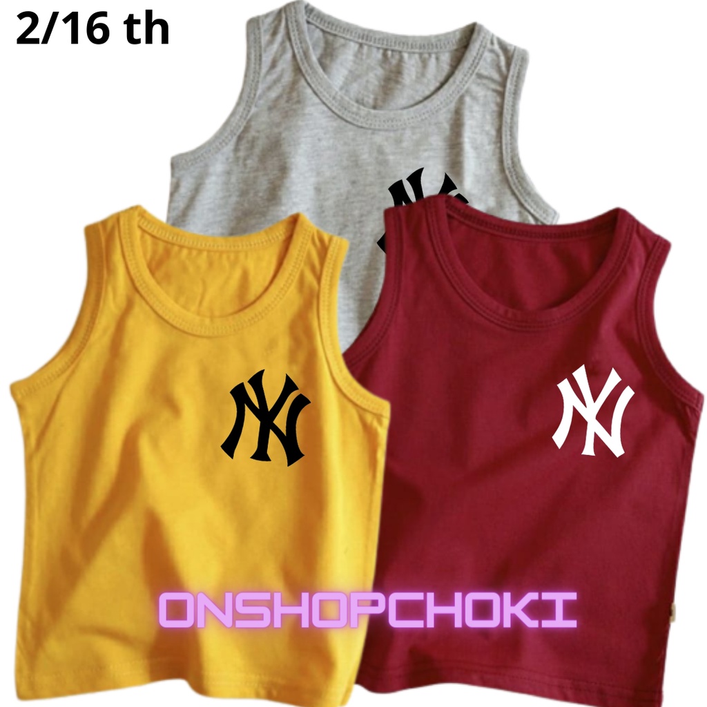 Singlet Anak Cowok Cewek Unisex LOGO NYY Usia 2 sampai 16 Tahun Tanktop Anak Anak Atasan Singlet Anak