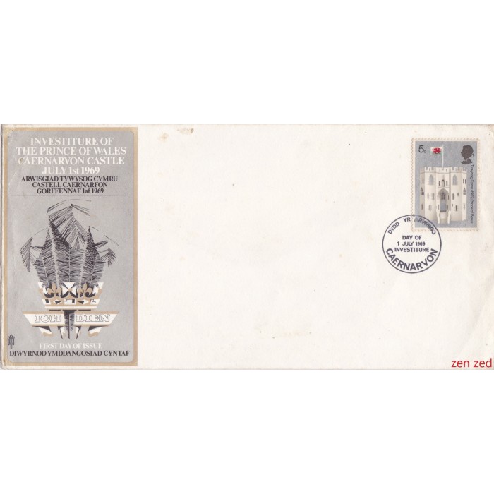 

A814 Prangko Inggris FDC 1969 Castles 1 Pcs