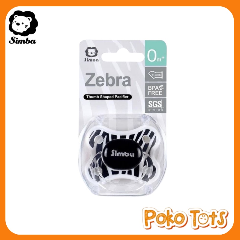 Simba Zebra Thumb Shaped Pacifier With Case 0-6m Soother Pacifier Empeng Bayi Simba Zebra