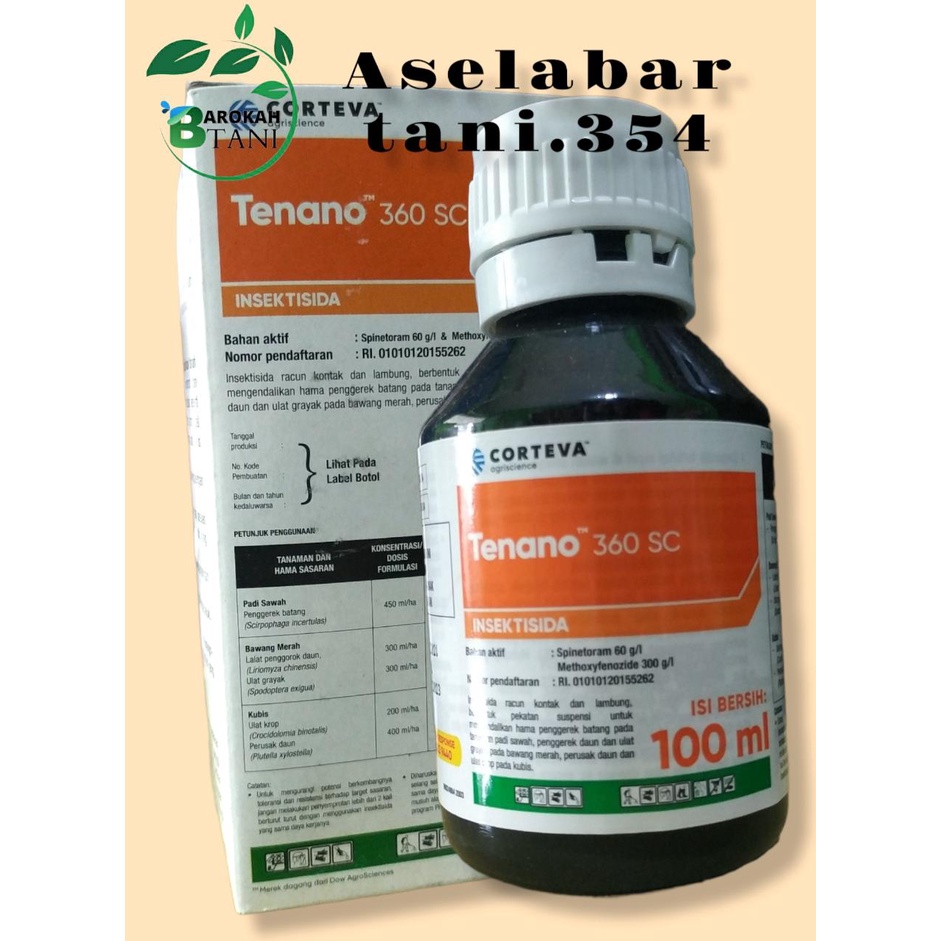 Insektisida TENANO 360 SC Isi 100ml Bahan Aktif Spinetoram 60 g/l & Methoxyfenozide300 g/l