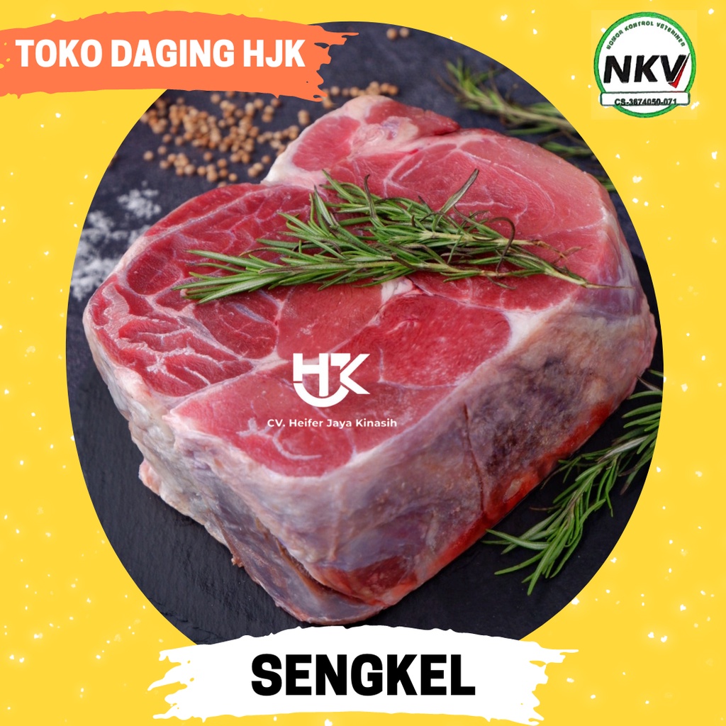 

Daging Sapi Sengkel / Beef Shank / Shankle Import Halal Frozen500 GRAM