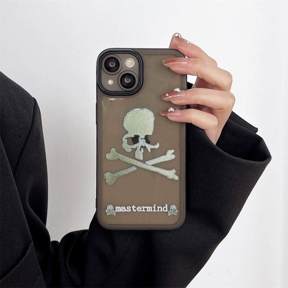 IPHONE  Punk Skull Dupin X Mewah Silikon Bening Case Bumper Untuk Iphone14 13 11 12 Pro Max Mini XR X XS Plus Plating Lembut Shockproof Cover