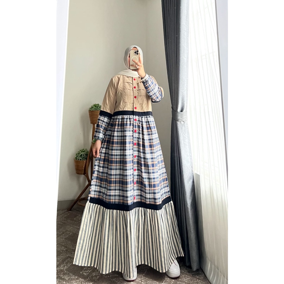 GAMIS KATUN TRENDY-GAMIS FASHION BAHAN KATUN-GAMIS KATUN KOMBINASI-GAMIS MERK SEMUT-GAMIS PALING LAR