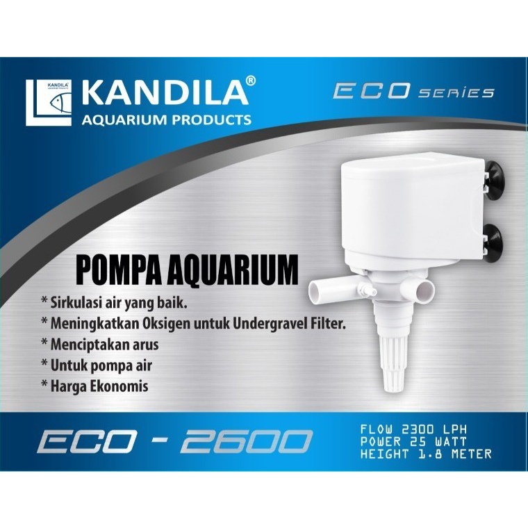 POMPA AIR CELUP AQUARIUM KANDILA ECO - 2600 POWER HEAD LOW WATT 25 W